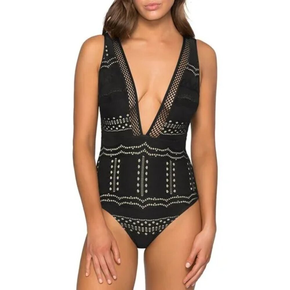 Jets Australia Impressions Plunge One Piece (size 10) NWT